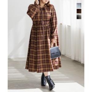 大きいサイズ レディース CLETTEオリジナルチェック柄ジップワンピース