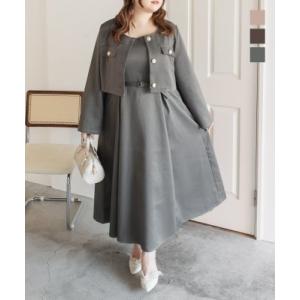 大きいサイズ レディース CLETTEオリジナルショートジャケット＆ワンピースセット