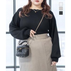 大きいサイズ レディース CLETTEオリジナルフローピッチリブニット