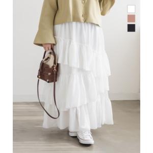 大きいサイズ レディース CLETTEオリジナルアシメラッフルスカート
