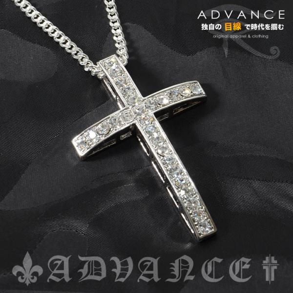 ADVANCE アドバンス シルバーチェーン ネックレス メッキ クロス (ARS-6038S-C)...