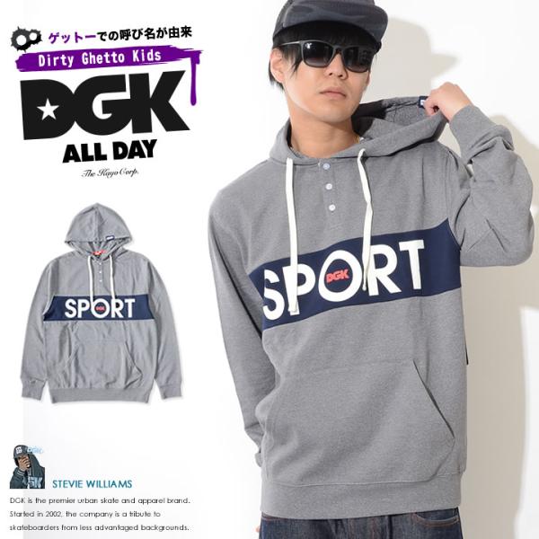 DGK ディージーケー スウェットパーカー ヘンリーネック 切替ライン SPORT セール