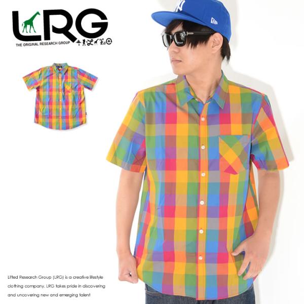 LRG エルアールジー 半袖シャツ ブロックチェック マルチカラー シングルポケット (L0QTMS...