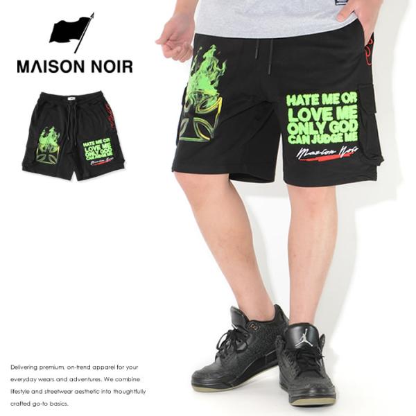 MAISON NOIR メゾンノワール ショートパンツ スウェット スカルウイング ONLY GOD...