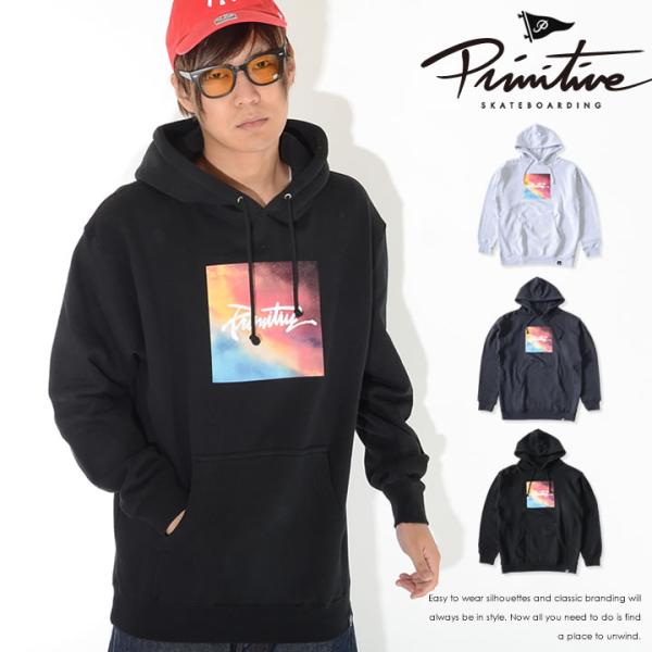 アウトレット PRIMITIVE プリミティブ スウェットパーカー ボックスロゴ ネオングラデーショ...