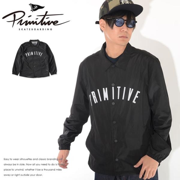 アウトレット PRIMITIVE プリミティブ コーチジャケット ラグラン フロントアーチロゴプリン...