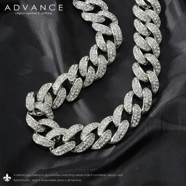 ADVANCE アドバンス シルバーチェーン ネックレス 喜平 キュービックジルコニア (ARG-3...