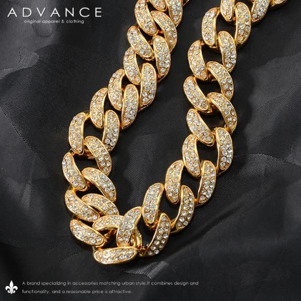 ADVANCE アドバンス ゴールドチェーン ネックレス 喜平 キュービックジルコニア (ARG-3...