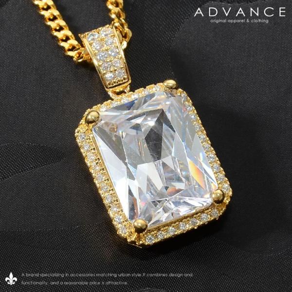 ADVANCE アドバンス ゴールドチェーン ネックレス ストーントップ CZ クリア (ARB-1...