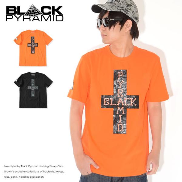 BLACK PYRAMID ブラックピラミッド Tシャツ 半袖 クロス スネーク柄 ラインストーン