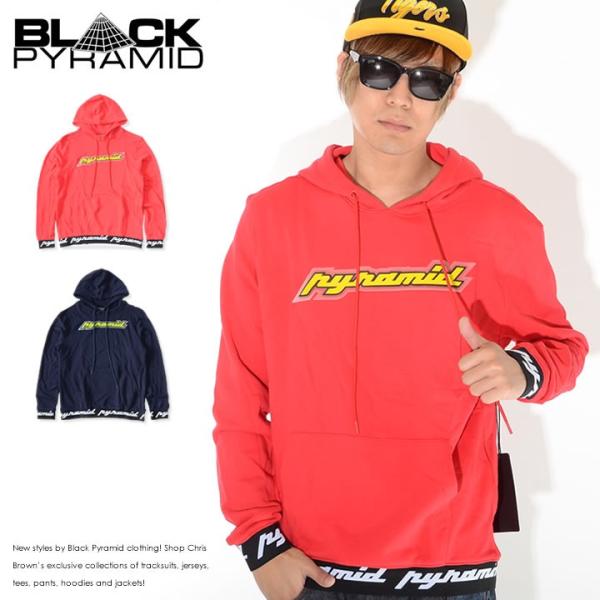 BLACK PYRAMID ブラックピラミッド スウェットパーカー ラバーネームロゴ リブロゴデザイ...