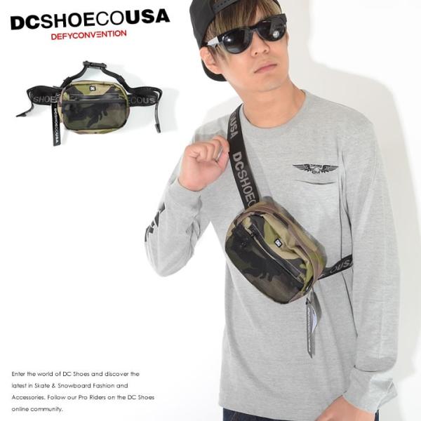 DC SHOES ディーシーシューズ ショルダーバッグ サコッシュ 横型 総柄 迷彩 メッシュポケッ...