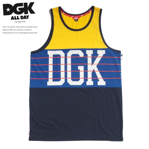DGK ディージーケー タンクトップ センターロゴ ボーダーライン 切替カラー セール