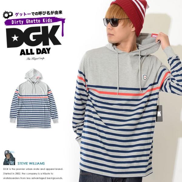 DGK ディージーケー ロンT ロングTシャツ 長袖 パーカー ハーフボーダー ラバーワッペン セー...