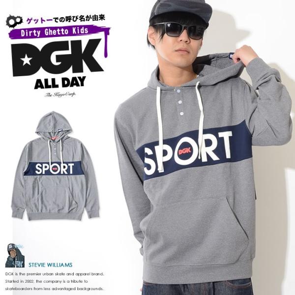 DGK ディージーケー スウェットパーカー ヘンリーネック 切替ライン SPORT セール
