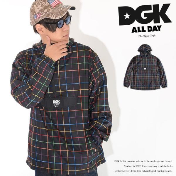 DGK ディージーケー ナイロンジャケット アノラック グラフチェック マルチカラー セール