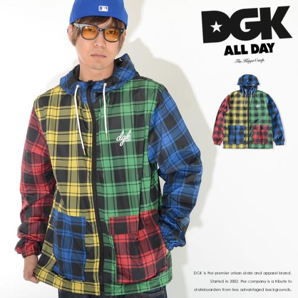 DGK ディージーケー ナイロンジャケット ウインドブレーカー グレンチェック マルチカラー セール