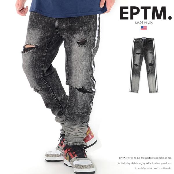 EPTM エピトミ デニムパンツ ダメージ ウォッシュ サイドリフレクターライン (EP9335-1...