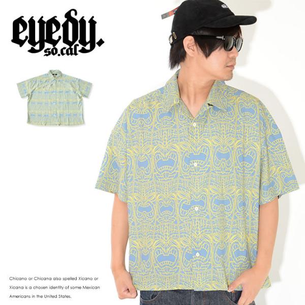 EYEDY アイディー 半袖シャツ オープンカラー 総柄 TOKI (EYE-SH2101)
