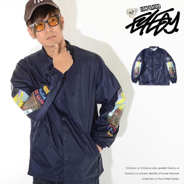 EYEDY アイディー コーチジャケット ナイロンジャケット アームイラスト&amp;テキスト (EYE-J...