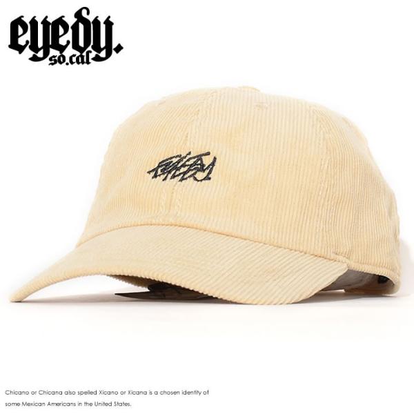 EYEDY アイディー ローキャップ 帽子 ストラップバック コーデュロイ タギングロゴ刺繍 (EY...