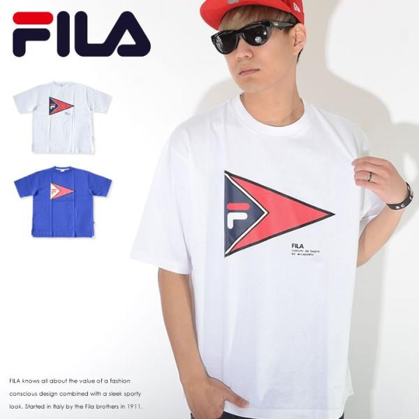 FILA フィラ Tシャツ 半袖 トライアングルフラッグプリント バックビッグFロゴ (FM9543...