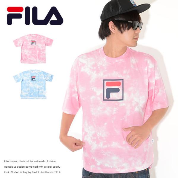 アウトレット FILA フィラ Tシャツ 半袖 総柄 タイダイプリント ビッグシルエット (FM94...