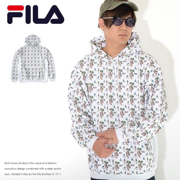 FILA フィラ スウェットパーカー 総柄イラスト テニスプレーヤー ヨット (FM9771) セー...