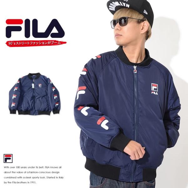 FILA フィラ ボンバージャケット 中綿 胸ボックスロゴ アームプリント バックビッグF (FM9...