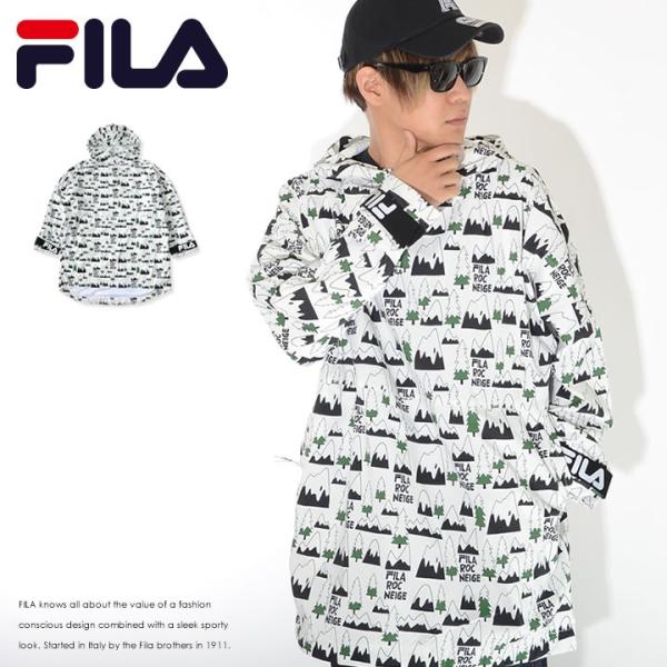 FILA フィラ ナイロンジャケット コート 総柄 イラスト ツリーマウンテン コラボ (FM967...