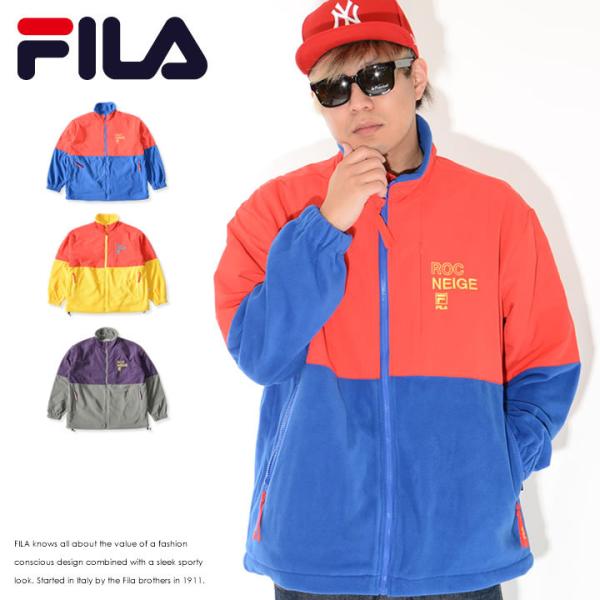 アウトレット FILA フィラ フリースジャケット ナイロン切り替え バイカラー (FM9677) ...