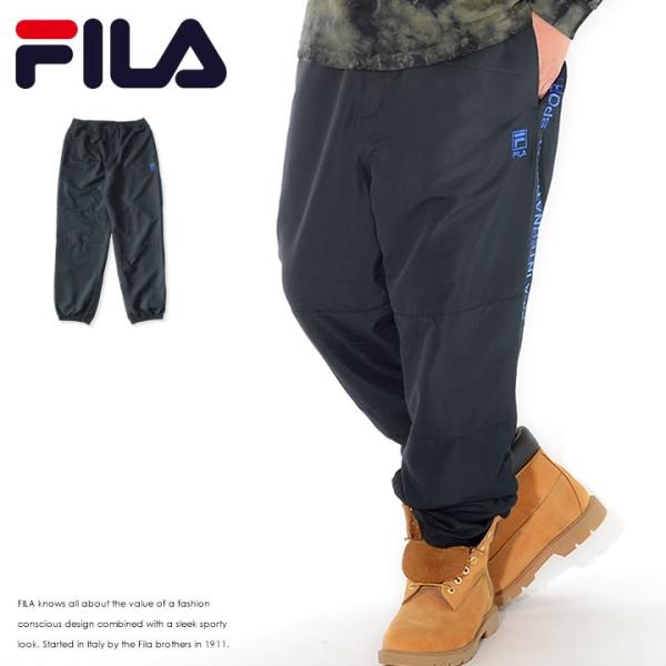 FILA フィラ ナイロンパンツ ひざ切替 左ロゴ刺繍 (FM9700) セール