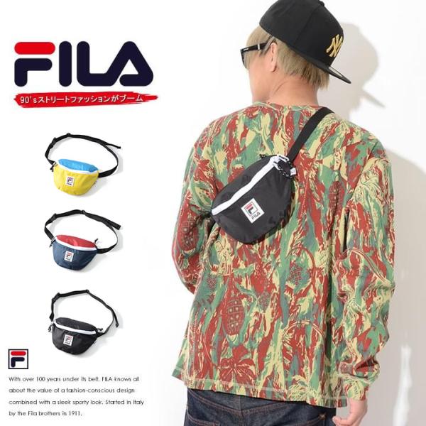 FILA フィラ ウエストポーチ ボディバッグ カバン リップストップ ラバーピス (FDH001)...