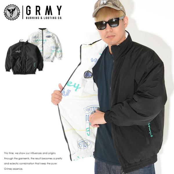 GRIMEY グライミー ジャケット 中綿 スタンドカラー ブルゾン 総柄リバーシブル (GRPJ1...