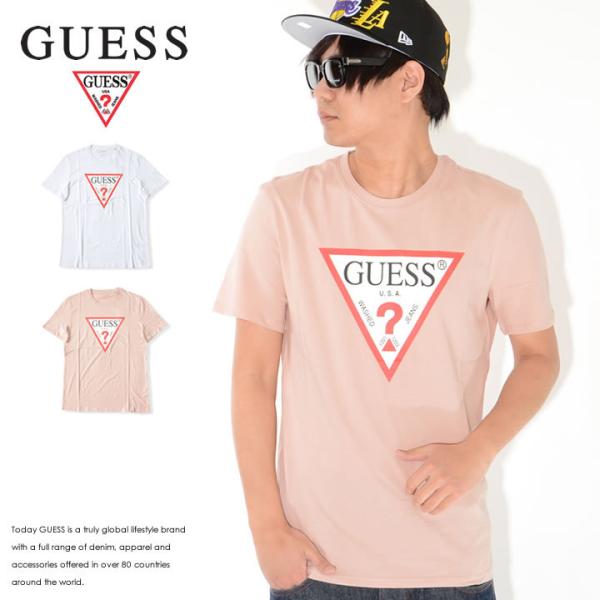 GUESS ゲス Tシャツ 半袖 トライアングルロゴ ベーシック (M1RI1I3211) セール