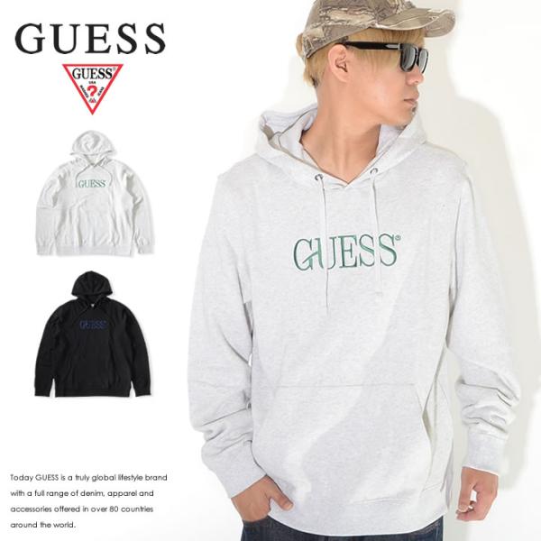 GUESS ゲス スウェットパーカー ネームロゴ刺繍 ベーシック (M0GQ31R9YH0) セール