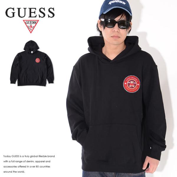 GUESS ゲス スウェットパーカー ゲスベアー サガラ刺繍 (MBBQ05K9YJ０) セール