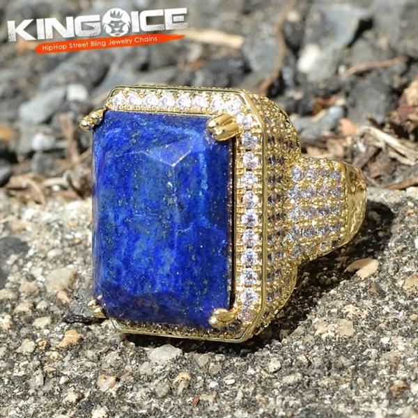 KING ICE キングアイス ゴールドリング 指輪 ラピス 天然石 14金コーティング セール