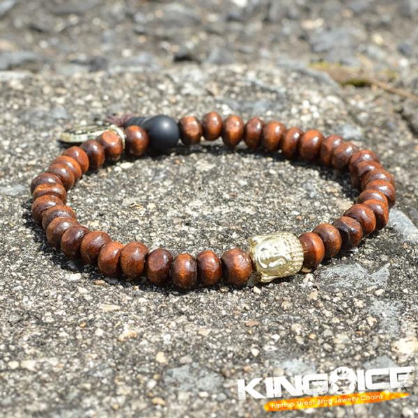 KING ICE キングアイス ブレスレット ウッドビーズ ゴールドブッダ セール