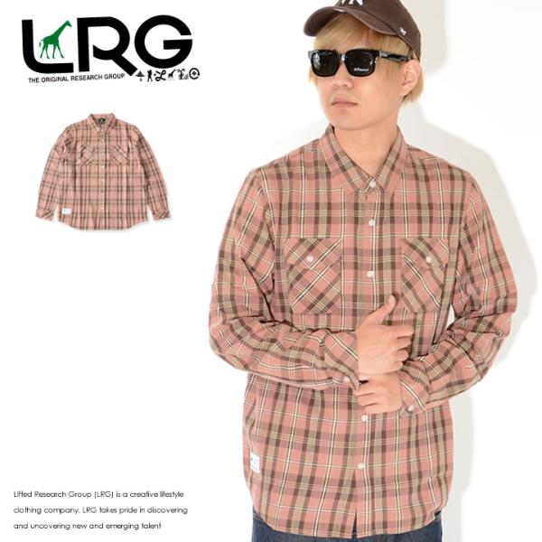 LRG エルアールジー 長袖シャツ チェック ダブルフラップポケット 裾ピスネーム (L099MLB...