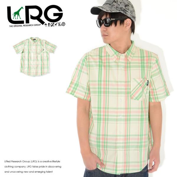 LRG エルアールジー 半袖シャツ チェック シングルポケット ピスネーム (LRXX0JLMSB)...