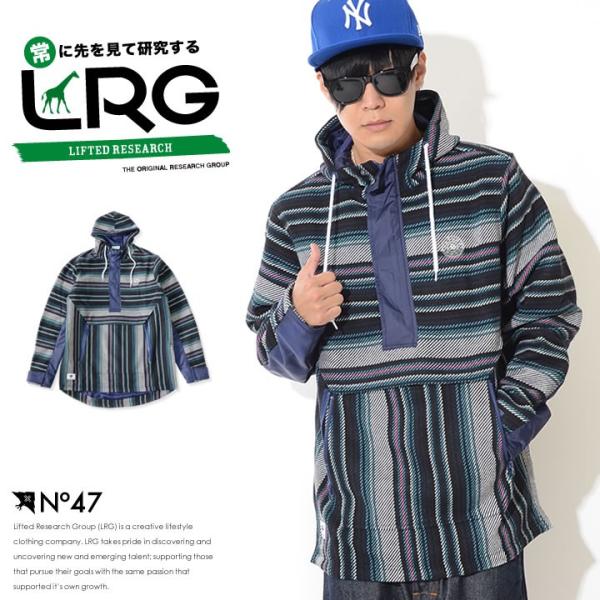 LRG エルアールジー アノラックジャケット ポンチョ 切替 ネイティブボーダー ジップスリット (...