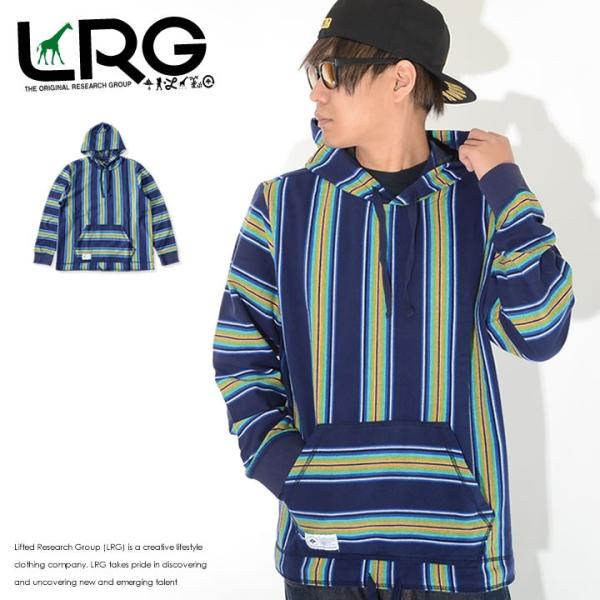 LRG エルアールジー コットンジャケット プルオーバー 総柄 マルチストライプ (M193004)...