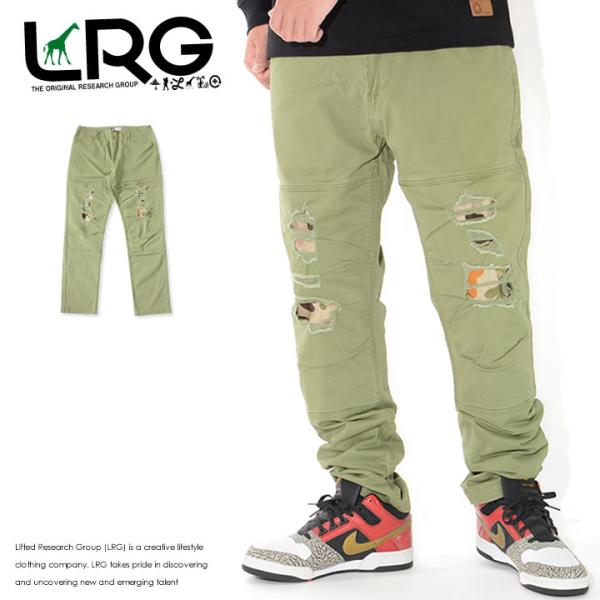 LRG エルアールジー ロングパンツ ダメージ加工 パンダカモ (L09EMBMXX) セール