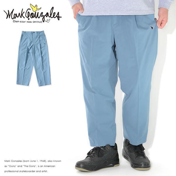 MARK GONZALES マークゴンザレス ロングパンツ ワイド イージータック ワンポイントロゴ...
