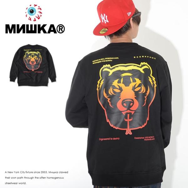 MISHKA ミシカ クルースウェット ミニネームロゴ バックデスアダー (MAW190467) セ...