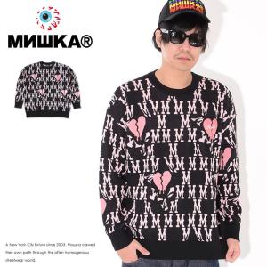 MISHKA ミシカ ニット セーター 総柄 ハート刺繍 (M21100350) セール｜clever
