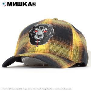 MISHKA ミシカ キャップ 帽子 ストラップバック オンブレチェック デスアダーアップリケ (MAW193223) セール｜clever