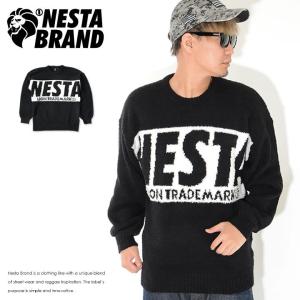 NESTA BRAND ネスタブランド ニット セーター 切替カラー フロントラインロゴ (191NB1401) セール｜clever