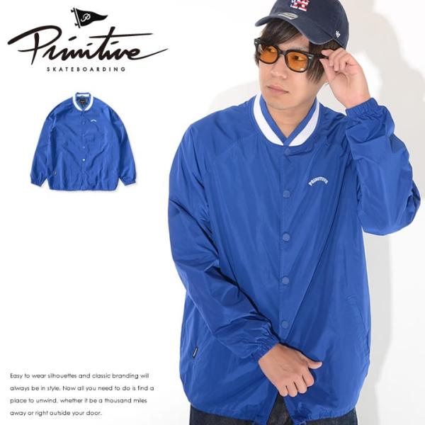 PRIMITIVE プリミティブ ナイロンジャケット ラグラン 左胸ミニアーチロゴ インナーチェッカ...